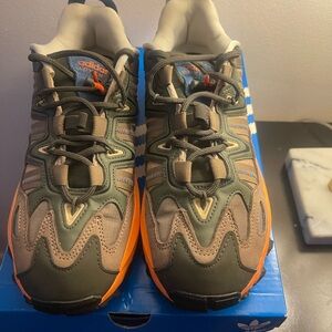 Adidas Olive and Orange Athletic Shoes
